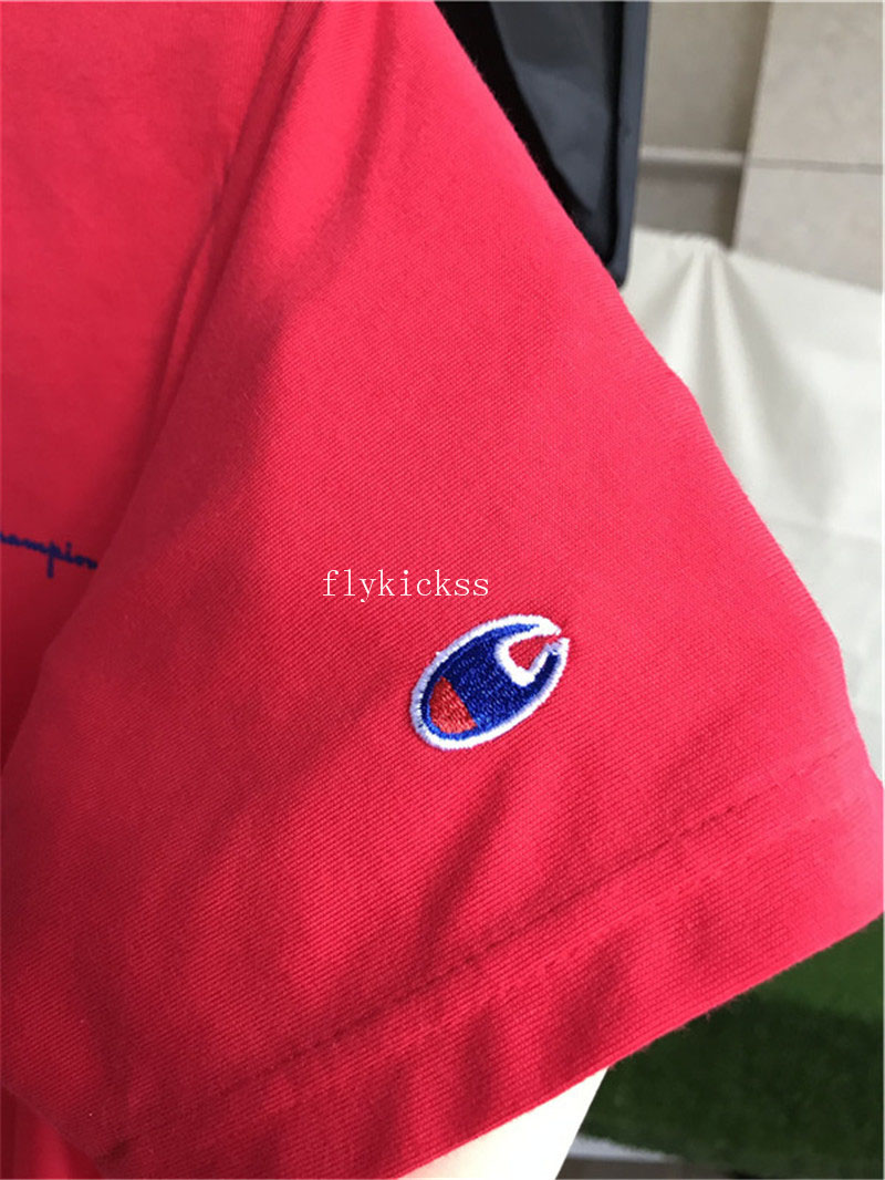 Off White Champion Red Tshirt